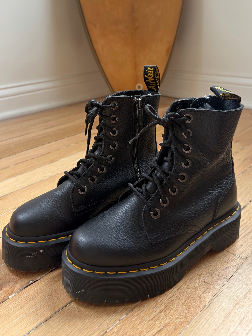 Dr. Martens Jadon Black Leather Platform Boots
